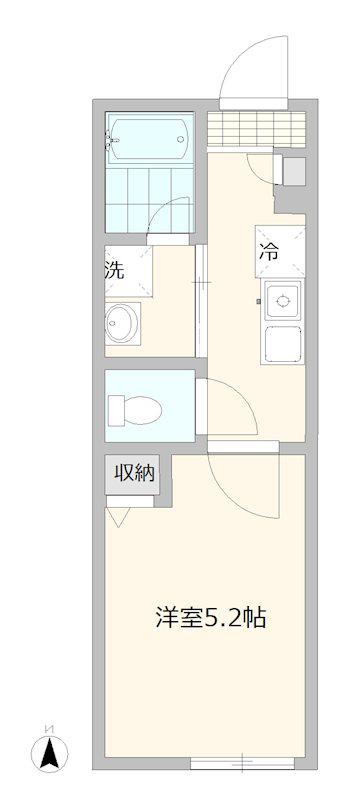 ラフィネ阿佐ヶ谷A(1K/2階)の間取り写真