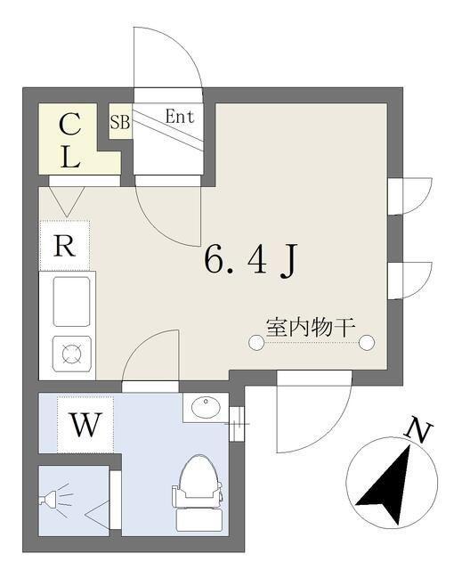 THE ROOMS東十条(ワンルーム/2階)の間取り写真
