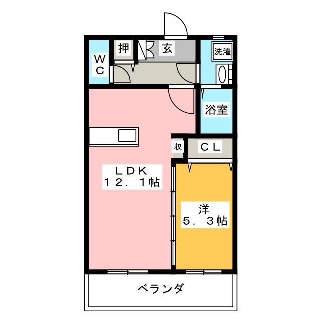 カトルパレ 小石川(1LDK/5階)の間取り写真