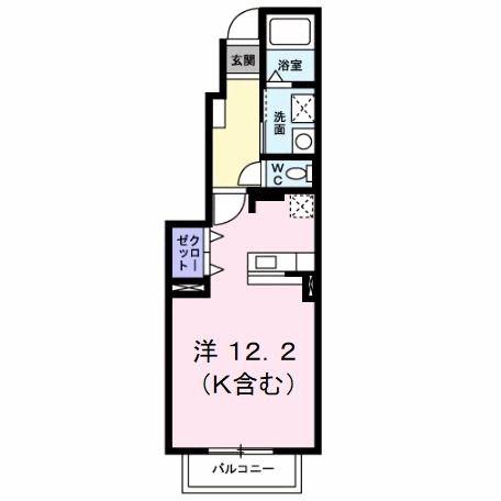 サニーハウス(ワンルーム/1階)の間取り写真
