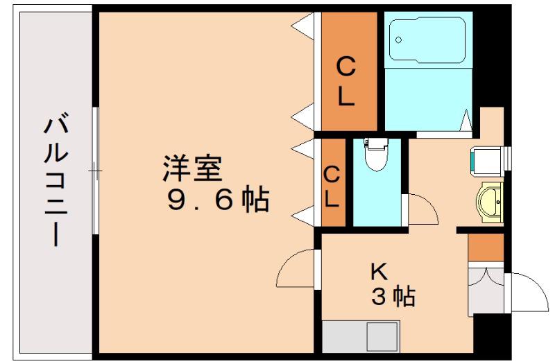 リベール本城(1K/1階)の間取り写真