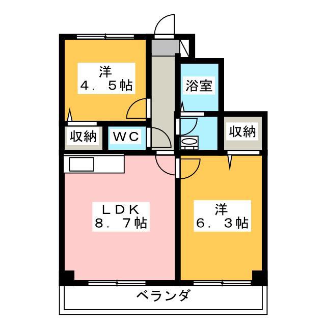 グレイス青葉(2DK/2階)の間取り写真
