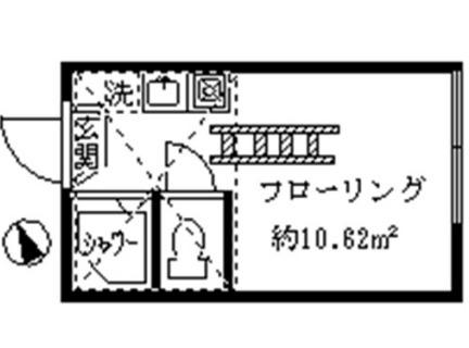 フェリススワン(ワンルーム/2階)の間取り写真