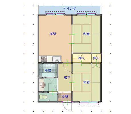 北園マンション(2DK/3階)の間取り写真