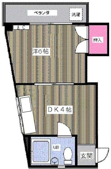 クレール赤羽(1DK/4階)の間取り写真