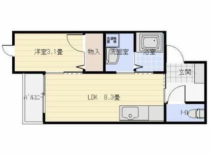 クレストハウス(1LDK/1階)の間取り写真