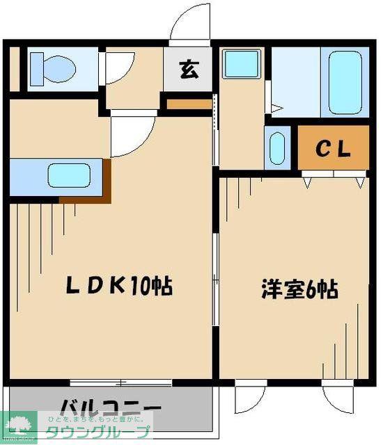 ライネス北越谷(1LDK/1階)の間取り写真