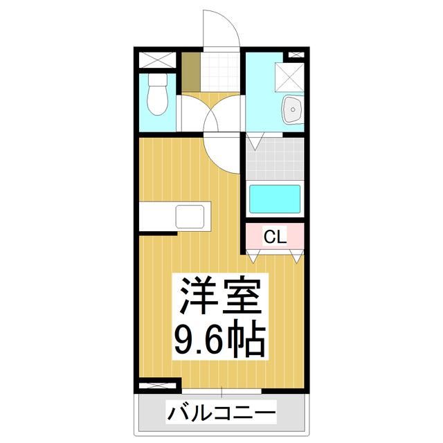 エスパシオ若葉(ワンルーム/2階)の間取り写真