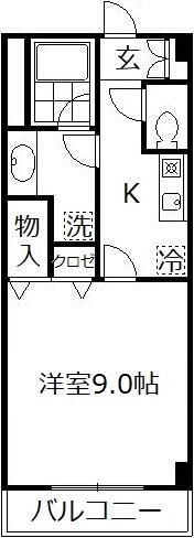 グランドメゾンホソヤマ(1K/1階)の間取り写真