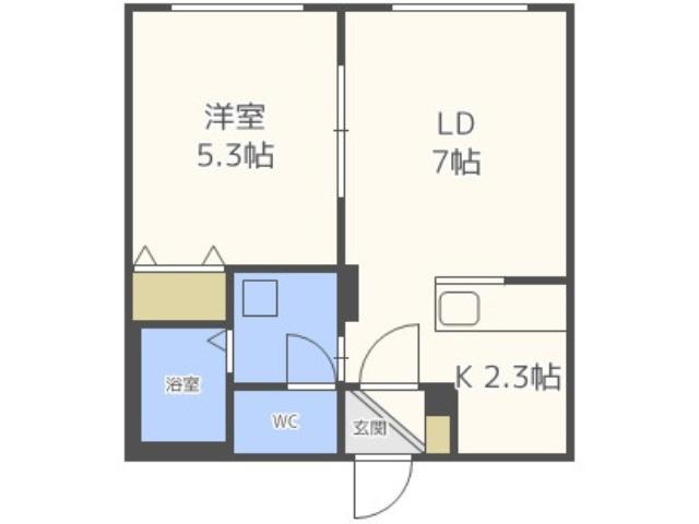 オリエントヒルズ(1LDK/4階)の間取り写真