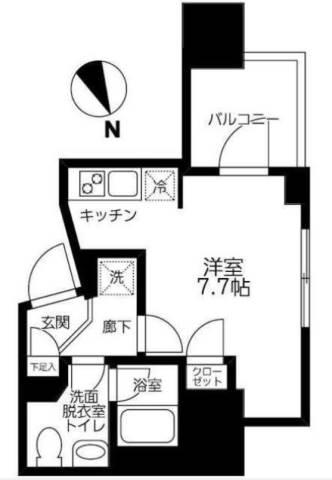 アイル カナーレ品川南(ワンルーム/8階)の間取り写真