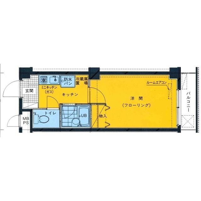 ロアール品川(1K/3階)の間取り写真