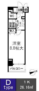 新大阪セレニテ(1K/3階)の間取り写真