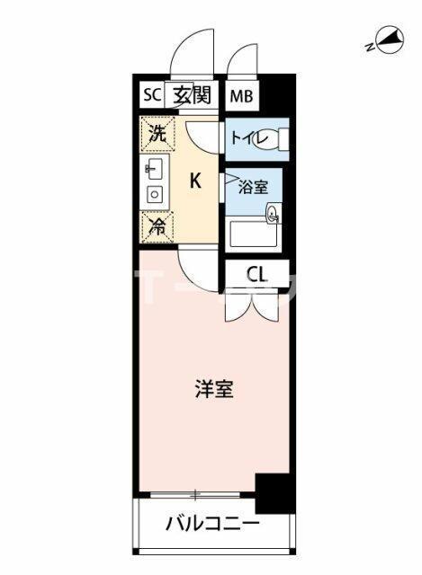 マイナビSTAYリュクス西船橋(1K/4階)の間取り写真
