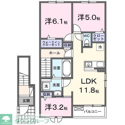 グランツII(3LDK/2階)の間取り写真