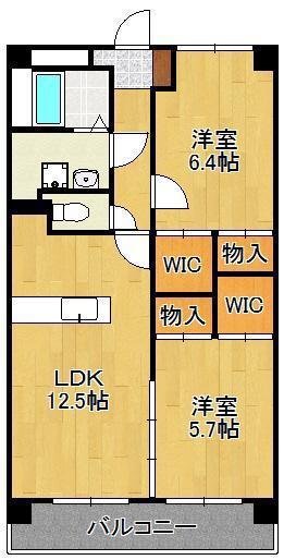 メディアパークIII(2LDK/6階)の間取り写真