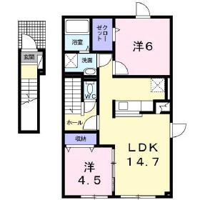 ティアモ(2LDK/2階)の間取り写真