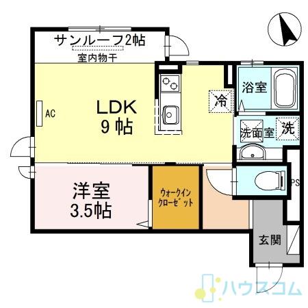 リベーラ辻Ⅱ(1LDK/1階)の間取り写真