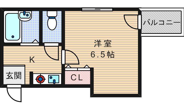 トレヴィの泉(1K/4階)の間取り写真
