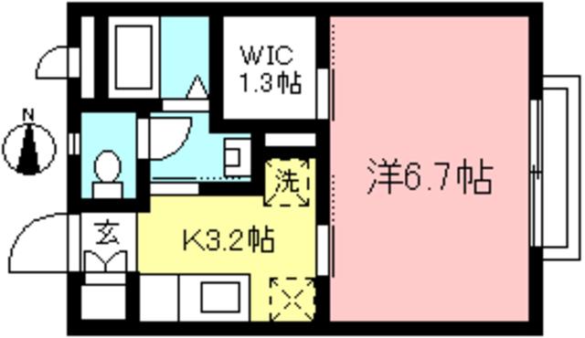 芳春ハイツ(1K/2階)の間取り写真