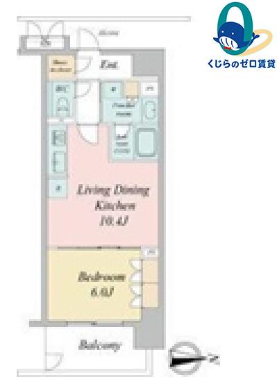 ラフィシア上前津(1LDK/11階)の間取り写真