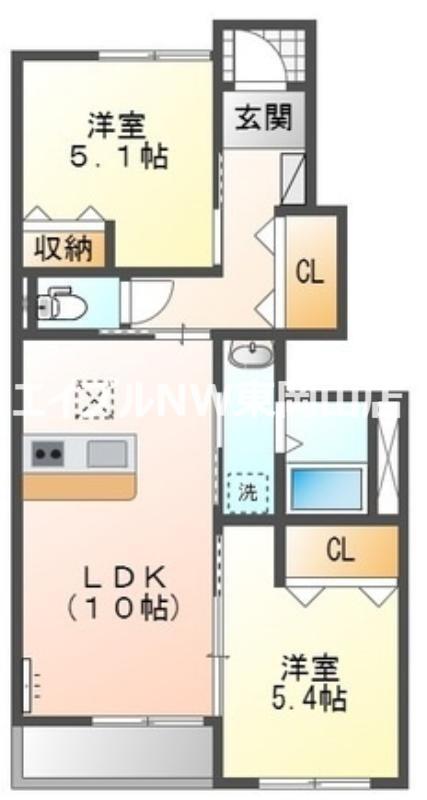 グレースベリー(2LDK/1階)の間取り写真
