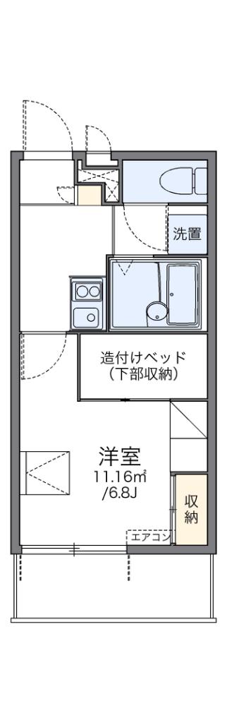 レオパレス寺地(1K/1階)の間取り写真