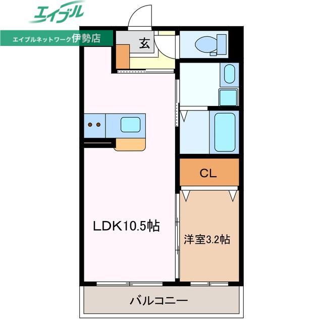 シエン フルール(1LDK/1階)の間取り写真
