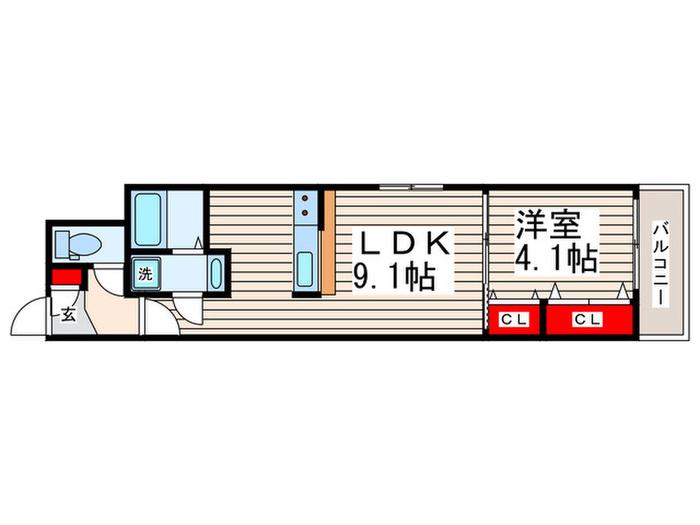 COLZA-KII(1LDK/7階)の間取り写真