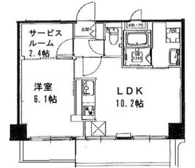 山手杉並ビル(1SLDK/8階)の間取り写真