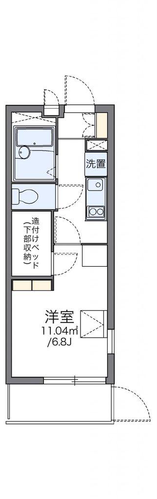 レオパレスキュア横浜(1K/1階)の間取り写真