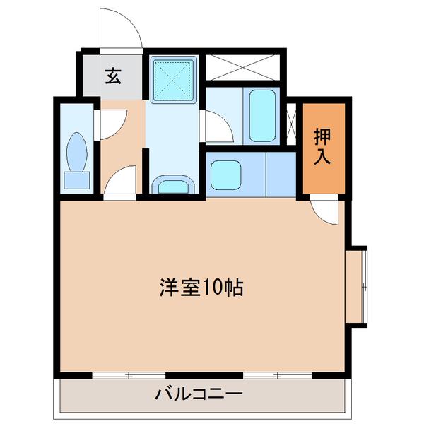 ウエストコースト(ワンルーム/3階)の間取り写真