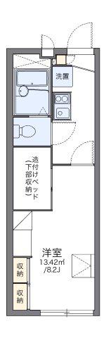 レオパレスウィステリア(1K/1階)の間取り写真