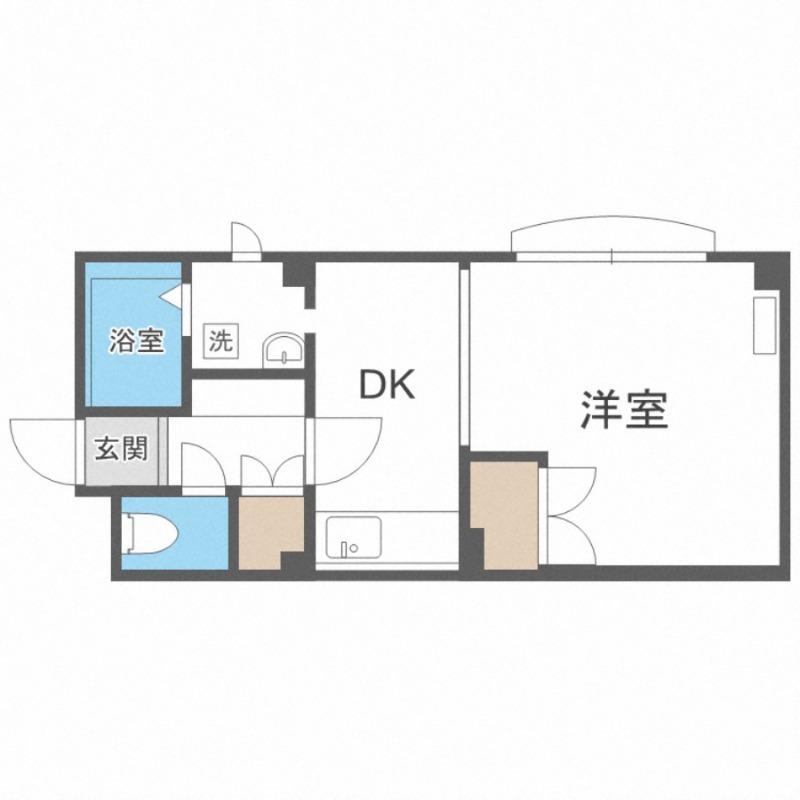 シティハウス南郷17(1DK/4階)の間取り写真