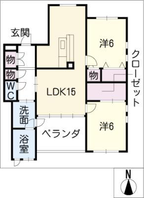 COURTBLANC(2LDK/3階)の間取り写真