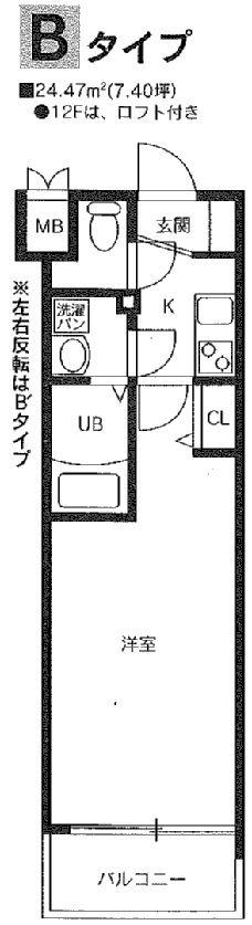 ATLAS(1K/7階)の間取り写真