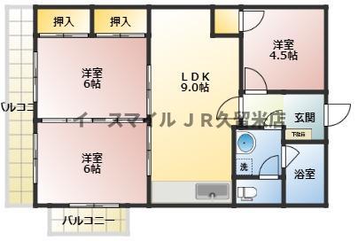 ニューライフ84(3LDK/4階)の間取り写真