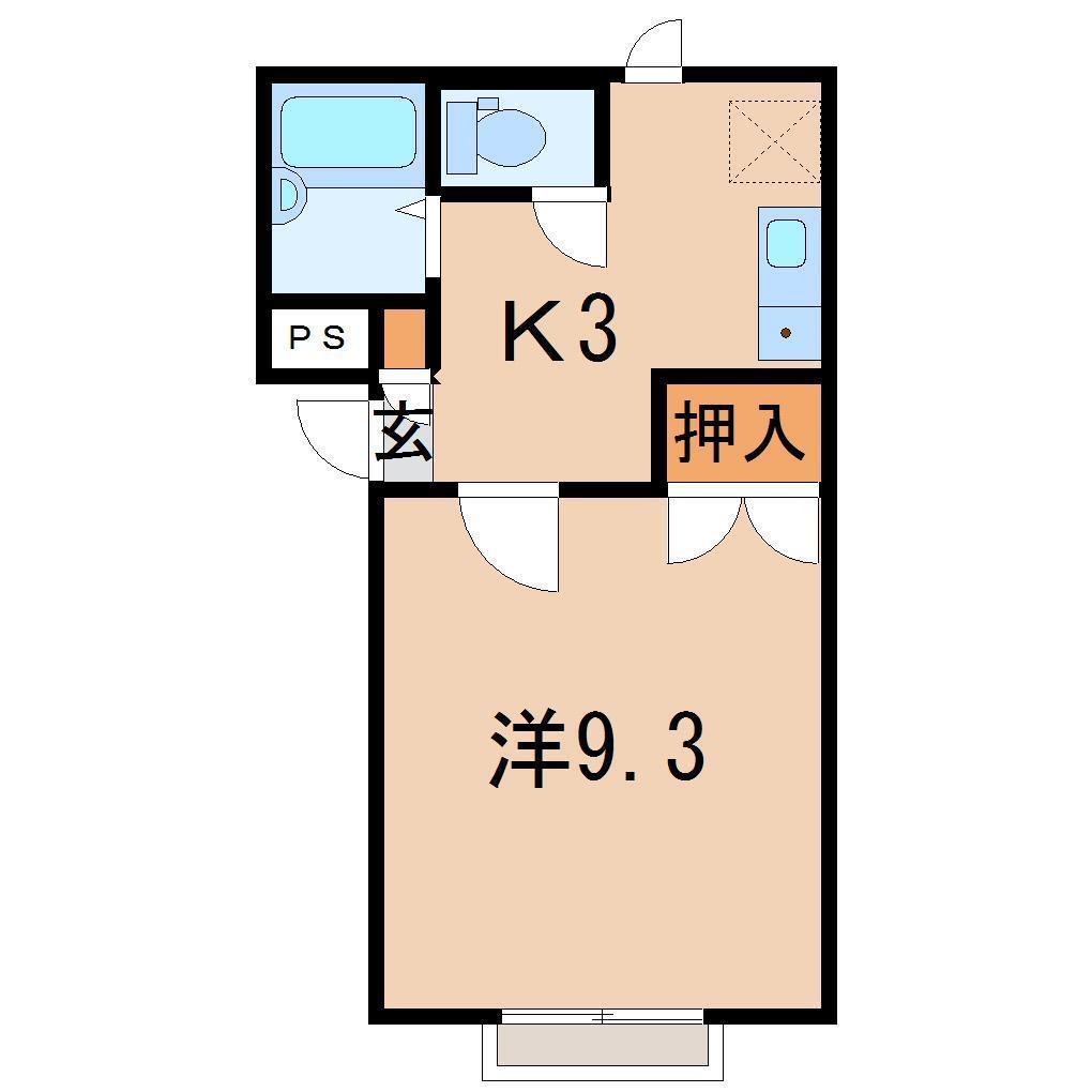 アネックス丸か(1K/1階)の間取り写真