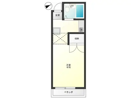 セカンドメゾン(1K/2階)の間取り写真