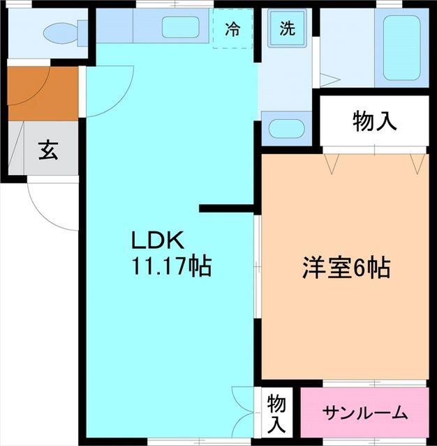 アロンジェ(1LDK/1階)の間取り写真
