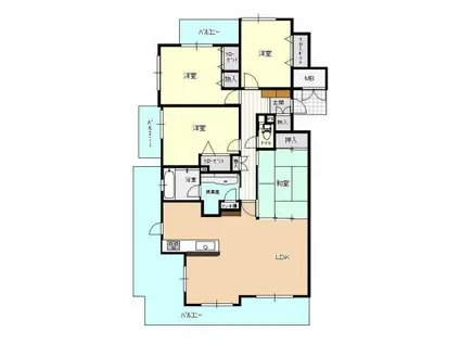 クエストコート緑町(4LDK/2階)の間取り写真