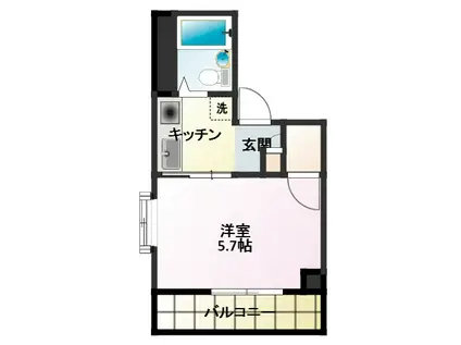 ドミール日吉(1K/3階)の間取り写真