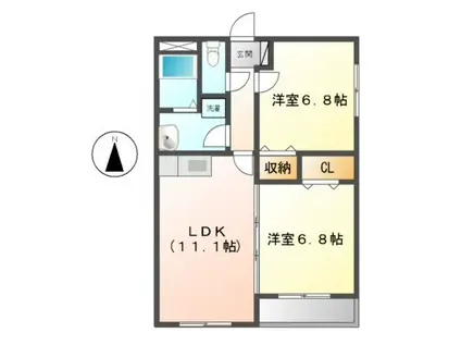GOOD TOWN(2LDK/4階)の間取り写真