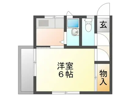 コーポ橋本B(1K/1階)の間取り写真