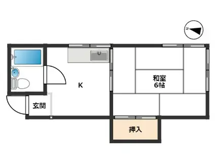 紫藤アパート(1K/2階)の間取り写真