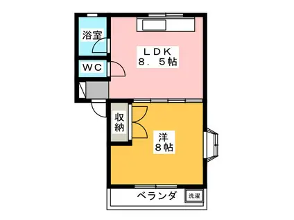 コウリュウマンション(1DK/2階)の間取り写真