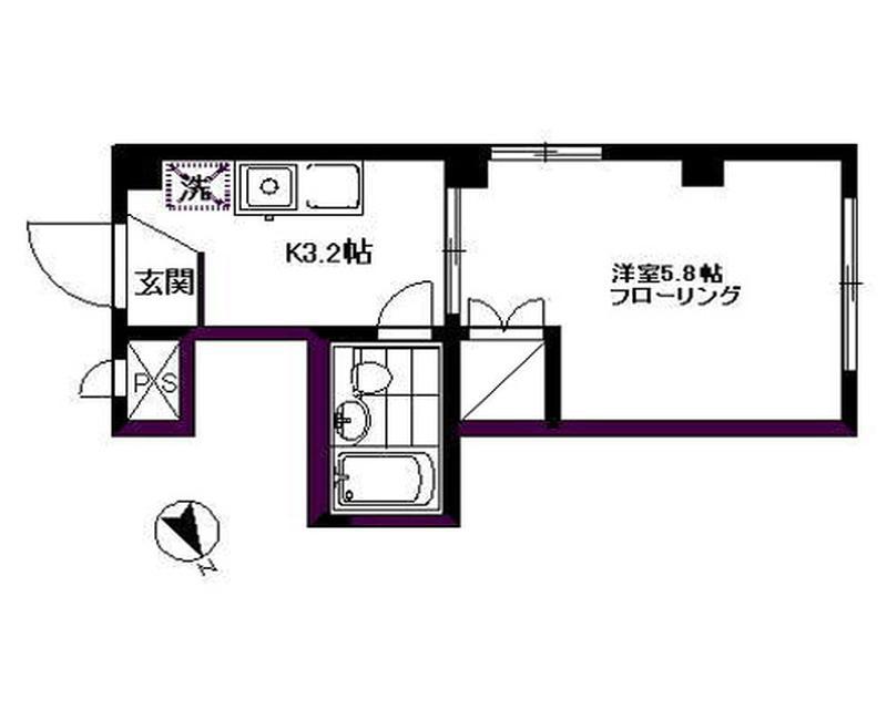 メゾンブロー(ワンルーム/2階)の間取り写真