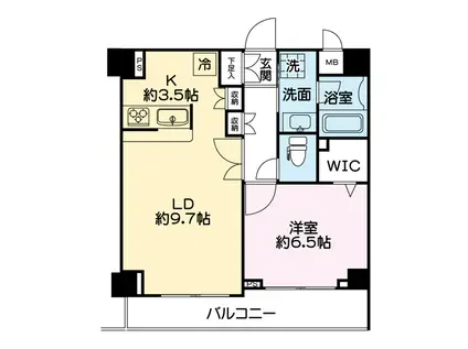 ジーコンフォートウエスト新横浜(1LDK/10階)の間取り写真