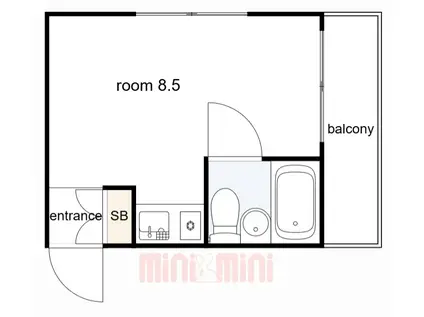 リトル六甲(ワンルーム/2階)の間取り写真