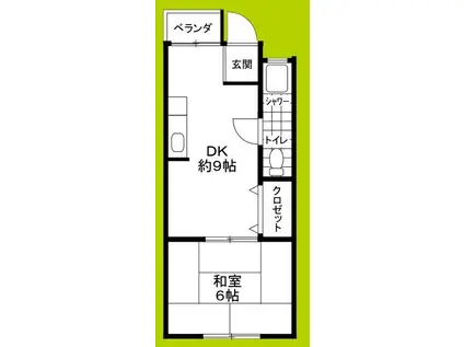 中川マンション(1LDK/3階)の間取り写真
